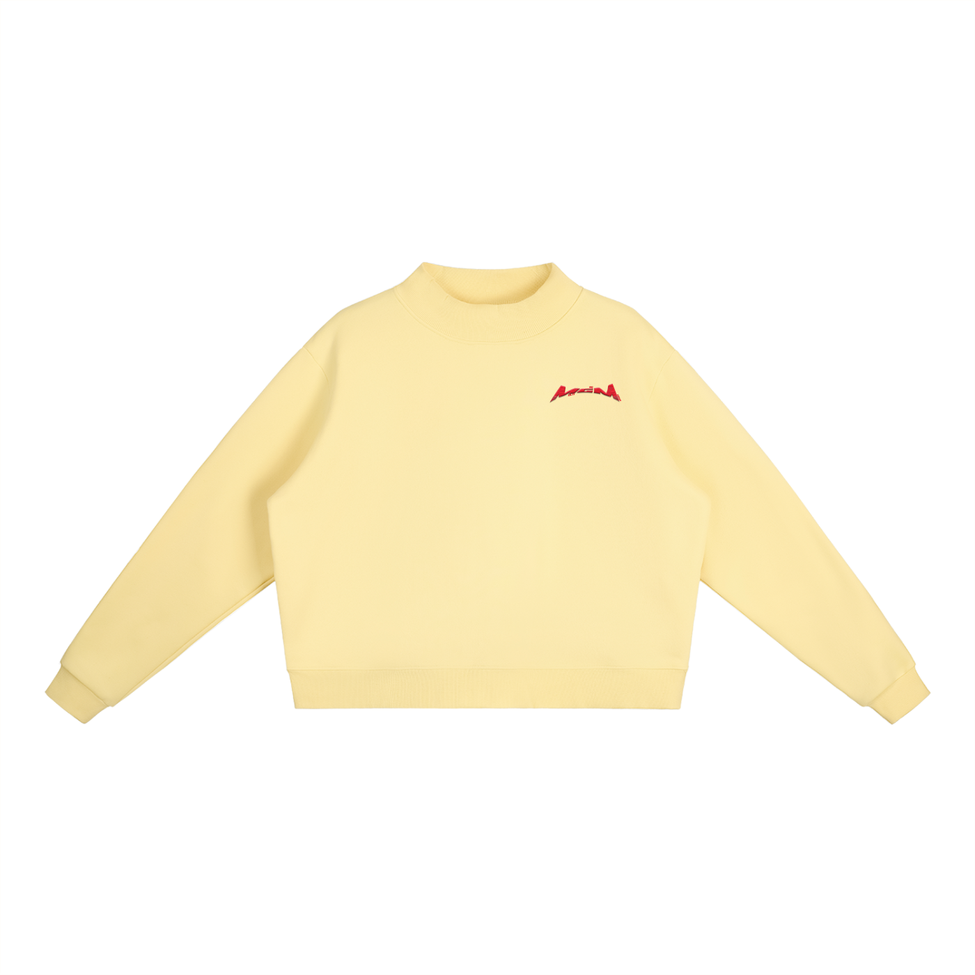 Essential Fleece Mock-Neck Crew Sweatshirt "Jet Fly" July drop