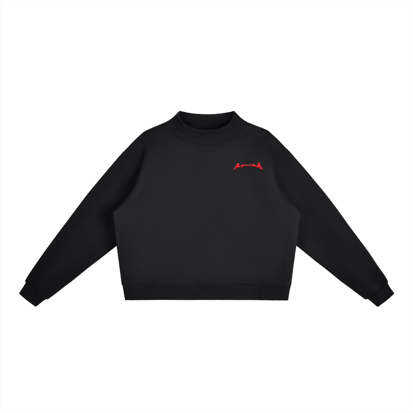 Essential Fleece Mock-Neck Crew Sweatshirt "Jet Fly" July drop