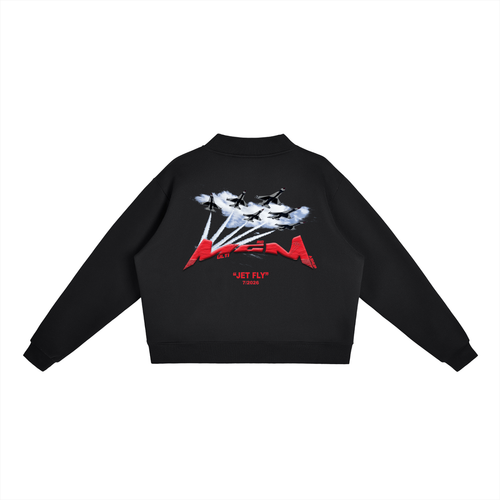 Essential Fleece Mock-Neck Crew Sweatshirt "Jet Fly" July drop