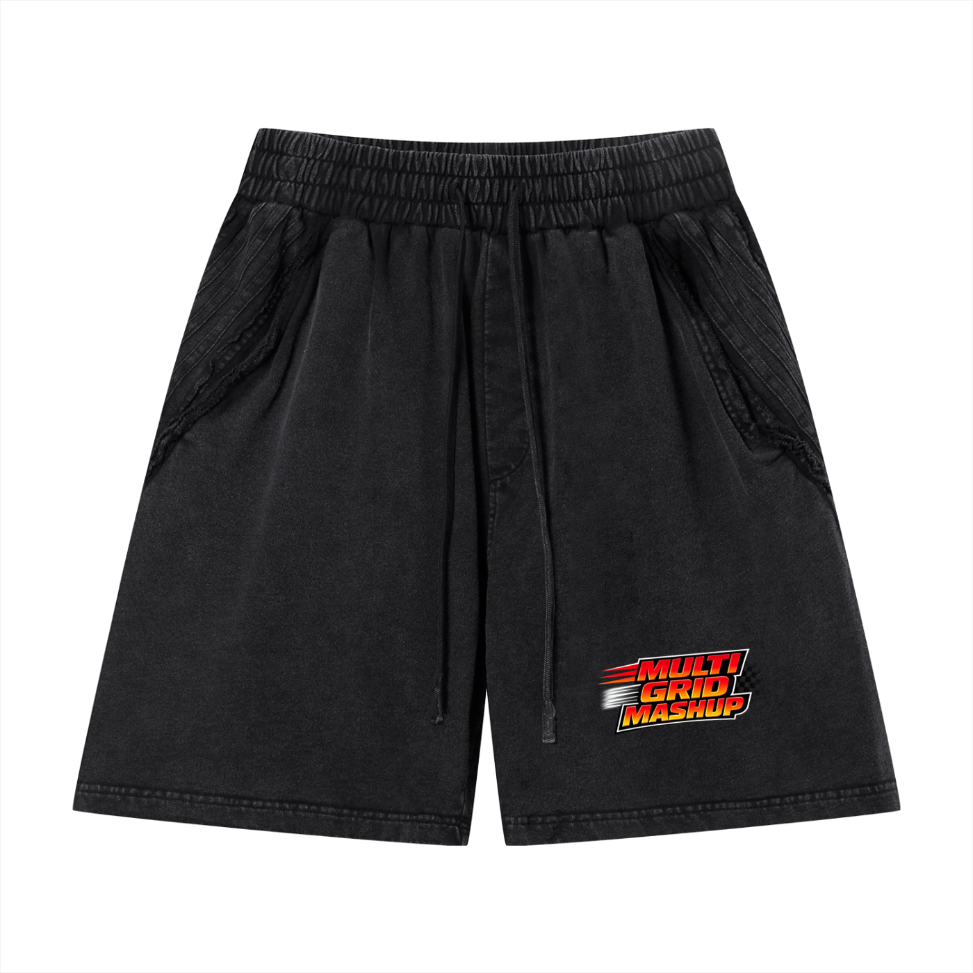Unisex Vintage Wash Raw Edge Shorts